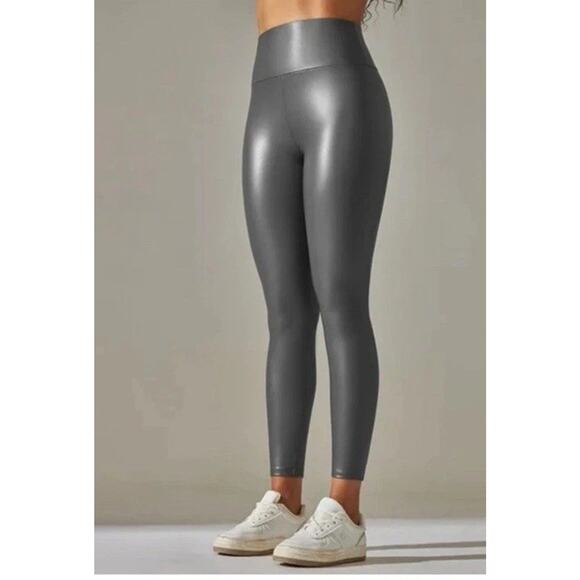 Yogalicious Faux Leather‎ Lady Love Ankle Tight Yoga Leggings Womens L Pavement - Picture 2 of 8